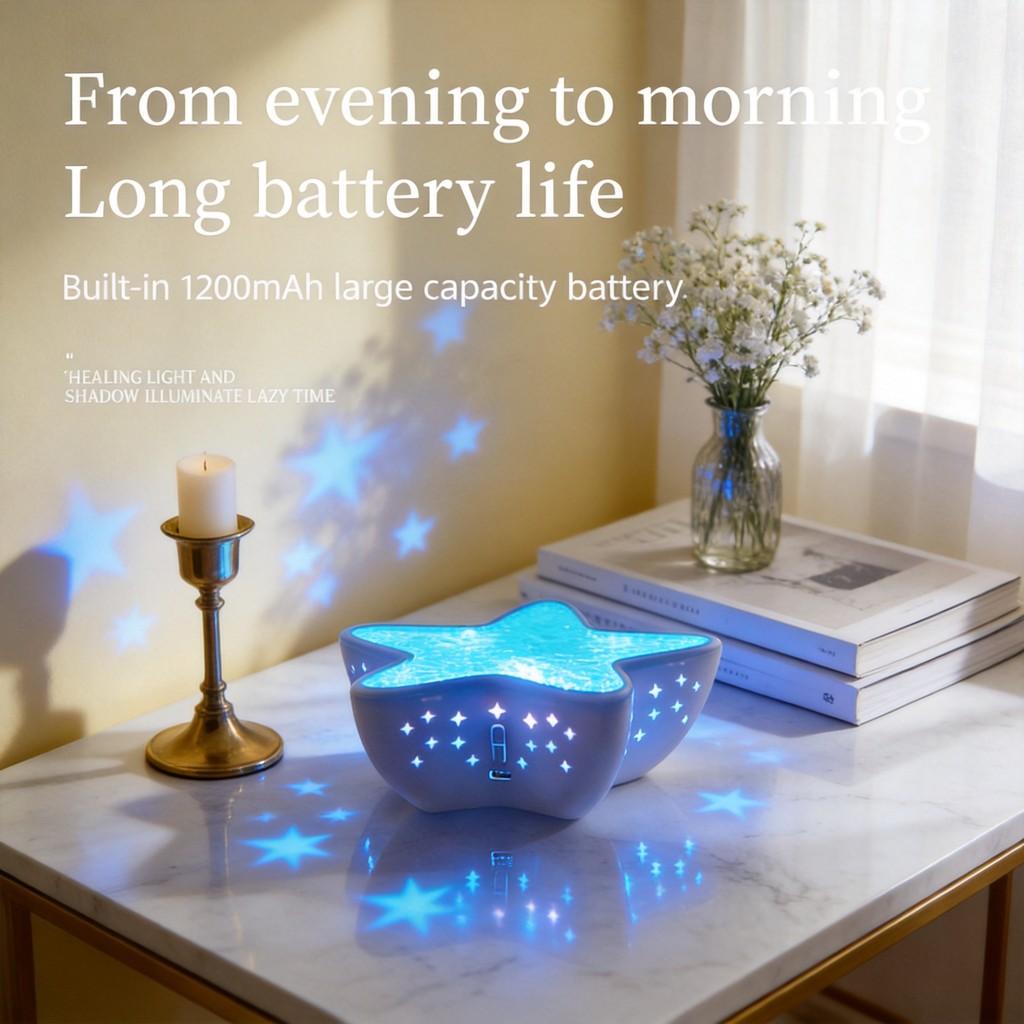 Ocean Star Projector Night Light With Gradual Color Change For Bedroom Decor And Romantic Gifts