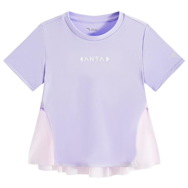 

Anta Kids Girls 2025 Summer Knit Short Sleeve T-Shirt 120