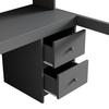 Solid Wood Frame Loft Bed 90x200cm Bed Children Above Table Below Bunk with Slatted Large Storage Space High Railing Stable Stairs Gray