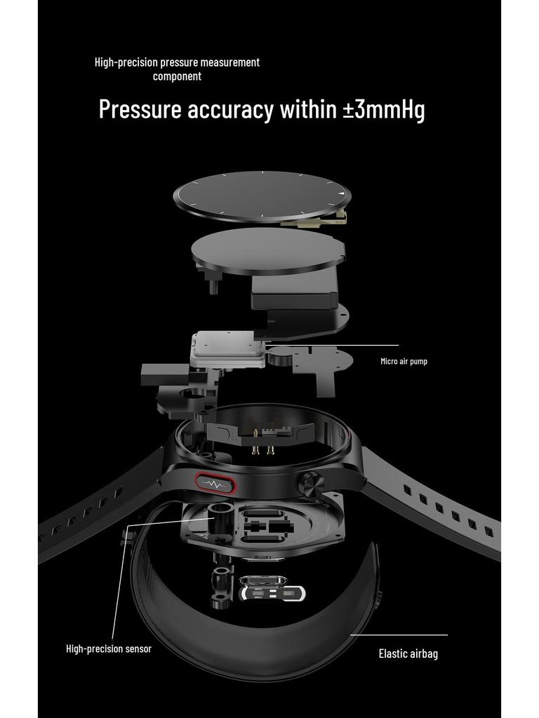 2025 S22 Smartwatch: Air Pump, Airbag, Accurate Blood Pressure, Voice Broadcast, ECG, Blood Sugar, Uric Acid Monitoring.