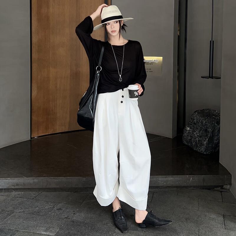 MEIYANG Flowing Philosophy Tencel Silk Blend Long Sleeve T-Shirt