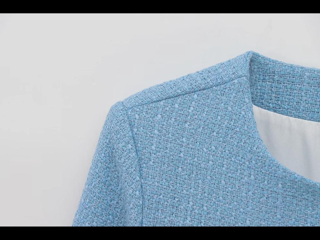 ZA Women's European & American Style Textured Shoulder Pad Jacket + Skirt/Pants Set