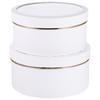 2 Pcs Round Gift Package with Window-Type Holes Boxes for Flowers Arrangements Floral Favor White