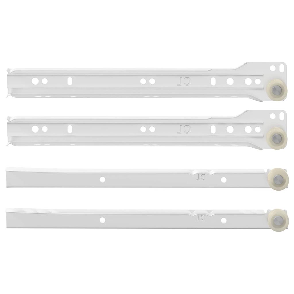 Drawer Slide 2 pcs White 250 mm Steel