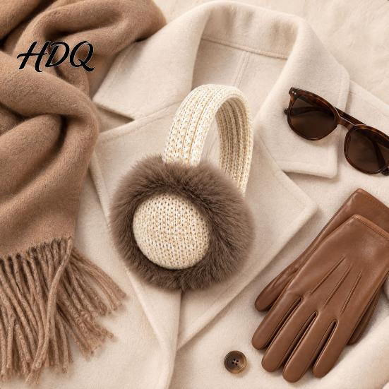 Windproof Ear Warmers Knitted Faux Fur Earmuffs Warm Plush Soft Thickened Fleece Cold Weather Accessories Warmers Protection Headband for