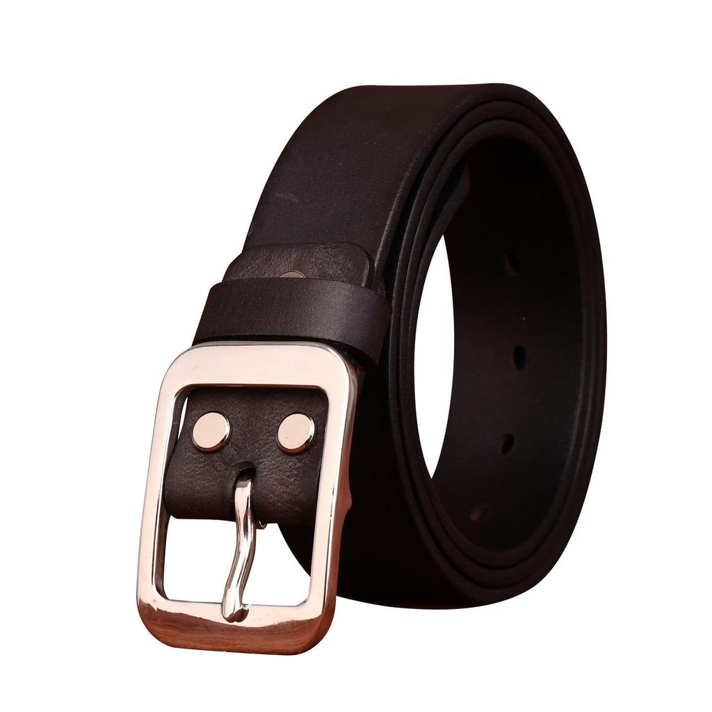 High-Grade Washed Retro Matte First Layer Cowhide Stainless Steel Belt Men'S Genuine Leather Versatile Casual Jeans Belt Men