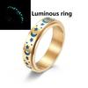 Anello Spinner Antistress Rotante in Argento Vintage con Design Luna Stella Luminosa Gioielli da Uomo per Feste Acciaio Inossidabile Nero