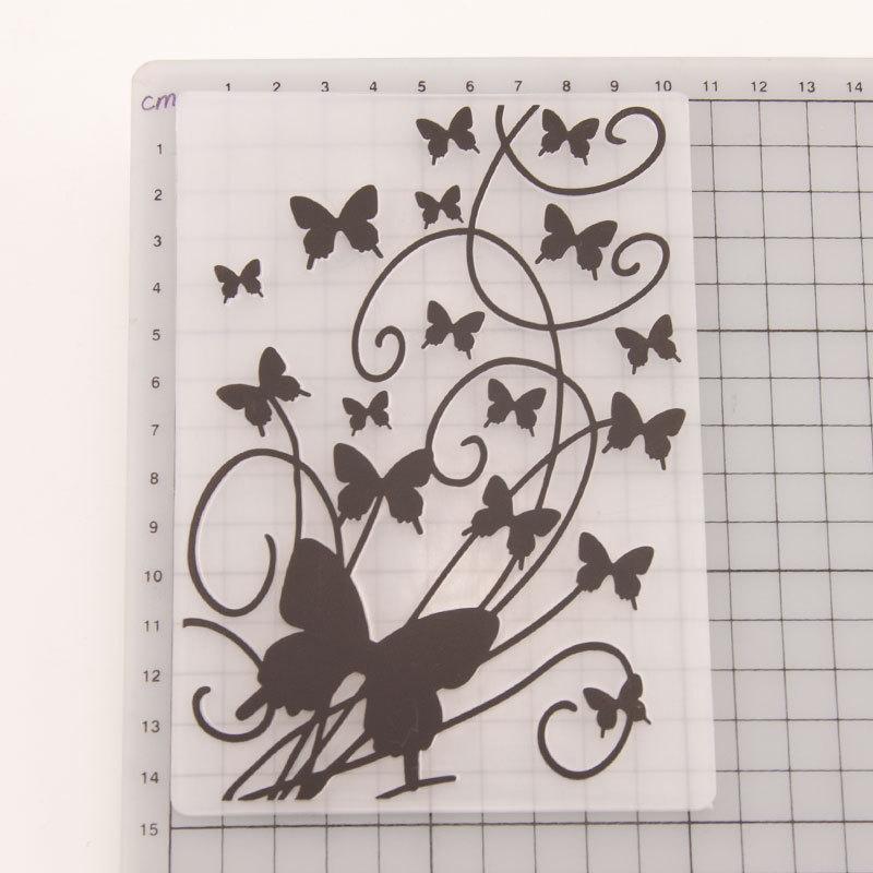 Hillside Lace Line Frame Plastic Brosing Folders for DIY Scrapbooking Album Card Decor Model Art Template Village House