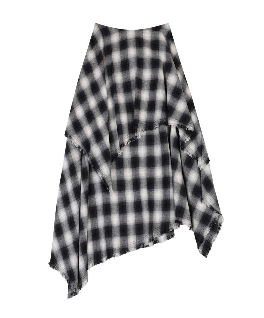 ORDINARY HOLIDAY Asymmetric Flare Skirt [Check]