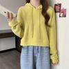 2024 Women's Autumn High-Waist Hooded Sweatshirt - Trendy Korean Style Long Sleeve Pullover