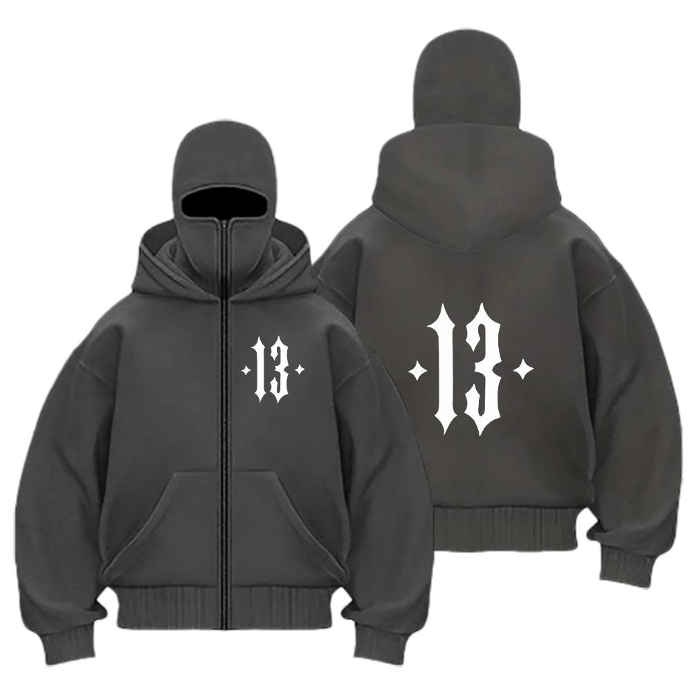 Men's Hooded Zipper Sweatshirt - Loose Fit Street Jacket Zipper Hoodie Warm and Frost Resistant Clothing
