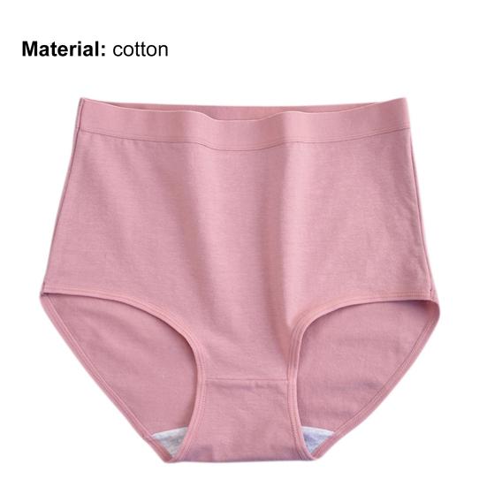 Women Panties Solid Color Abdomen Lady Mesh Stretchy Briefs for Postpartum