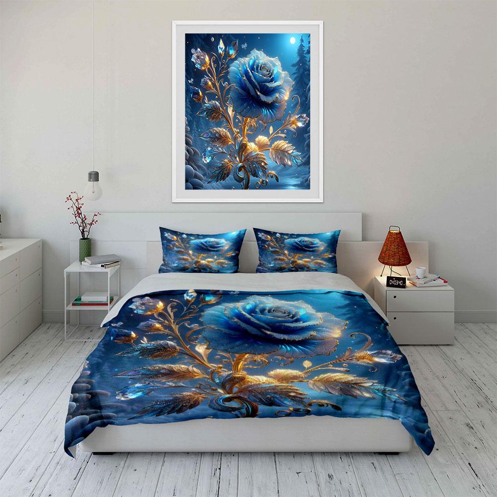 Lustrous Frozen Bloom Elegance Bedding sets Duvet covers Pillowcases(1* Duvet Cover 2* Pillowcases without duvet insert)