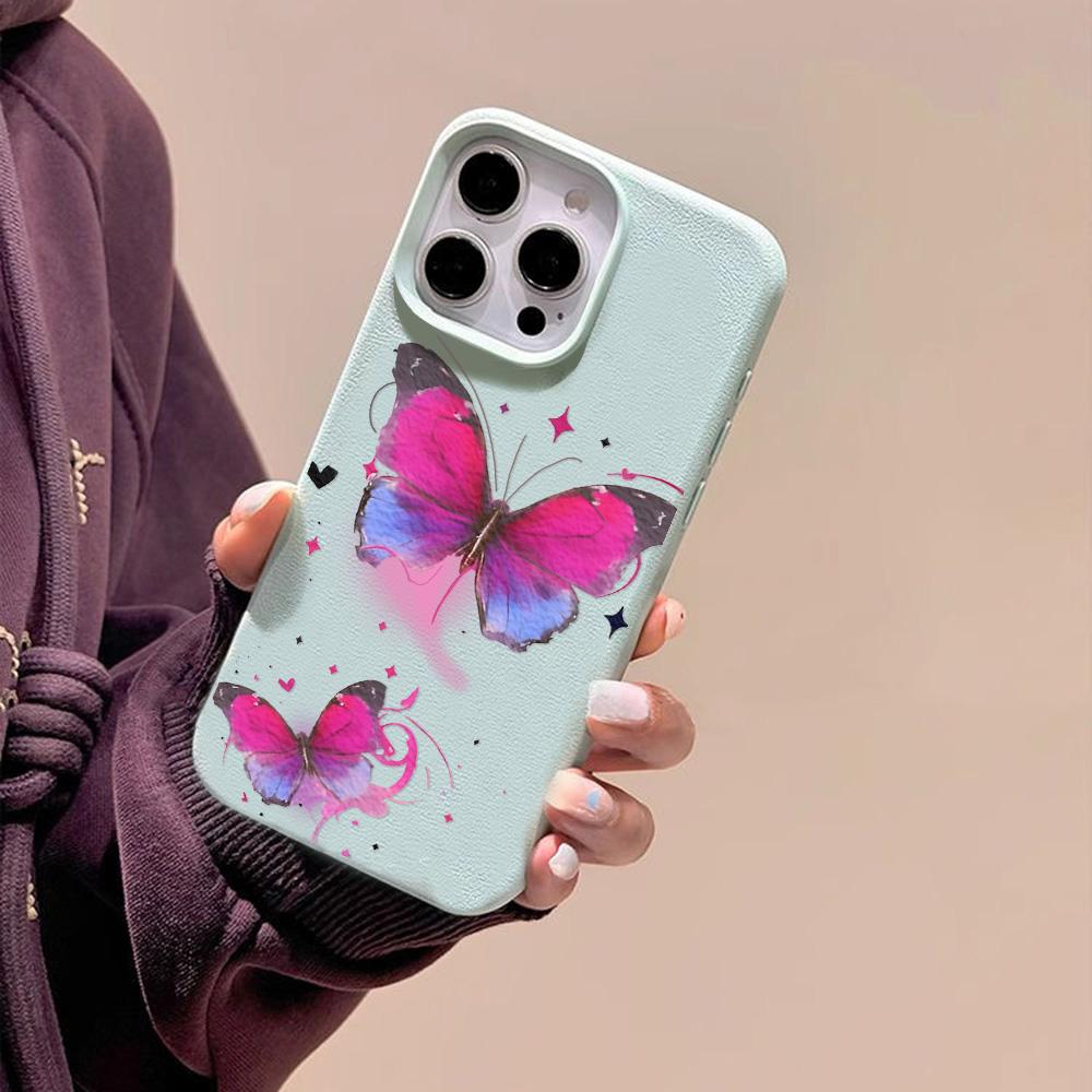 Handyhülle für iPhone 11 13 Hülle iPhone 12 14 15 16 Pro Max 12 Pro 15 Plus Leder lackiert wasserdicht sturzsicher und verschleißfest Cartoon