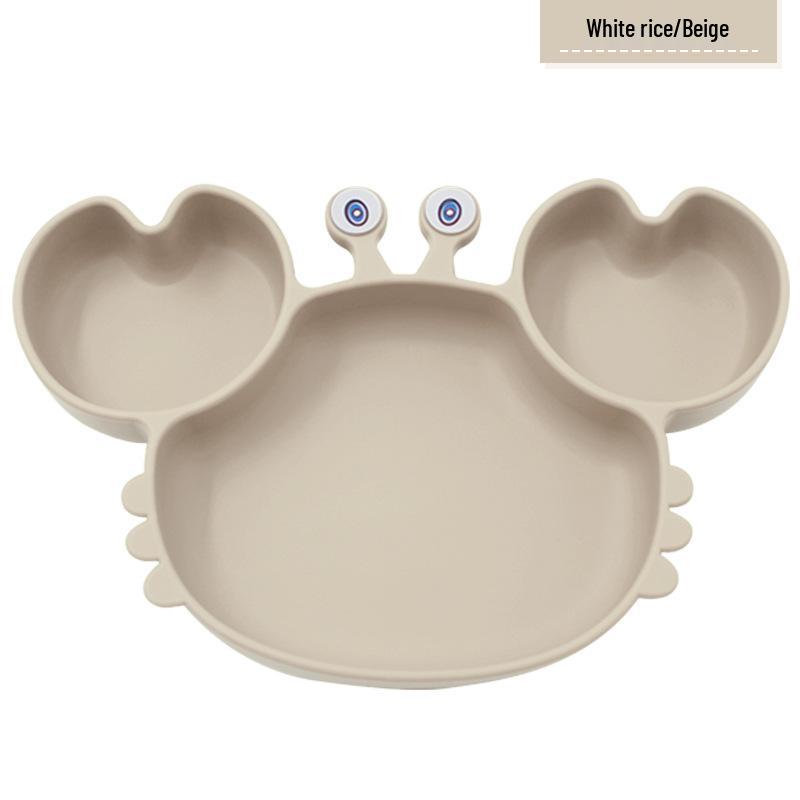 Silicone Suction Crab Plate: Divided Baby Tableware for Feeding & Weaning
