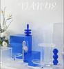 Blue Acrylic Dessert Table Display Stand for Tea Break & Birthday Ornaments