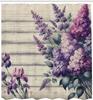 Lavender Shower Curtain, Nostalgia Rustic Farmhouse Back with Leafy Bouquet of Flowers Print, Cloth Fabric Bathroom De