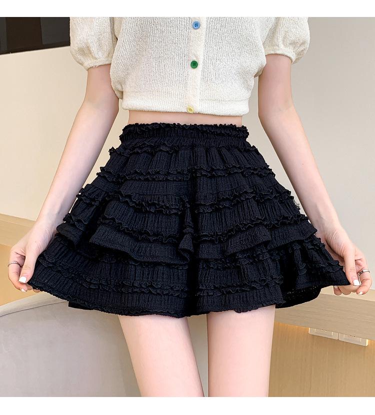 Women's Lace Ballet Midi Skirt - Summer 2025 High Waist Slimming Princess Style Skirt