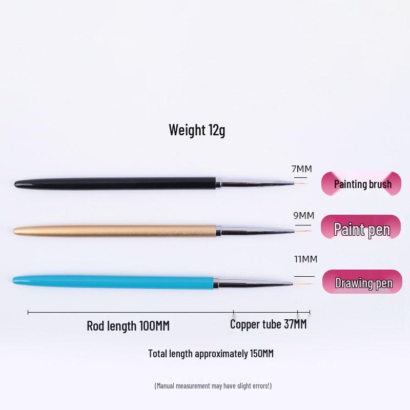3-teiliges Pinselset für Nail Art Linienmalerei & Blumenmalerei