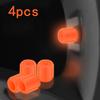 4pcs Luminous Tire Valve Caps Car Motorcycle Bicycle Wheel Tyre Hub Night Glowing Caps Tire Valve Stem Cover Fluorescent Decor