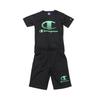 Champion Short Sleeve Crew Neck Tracksuit Set with Script Logo Embroidery and Rubber Basic Sport and Size 130 Kids' (2-Piece Set) Quick-Drying Print,