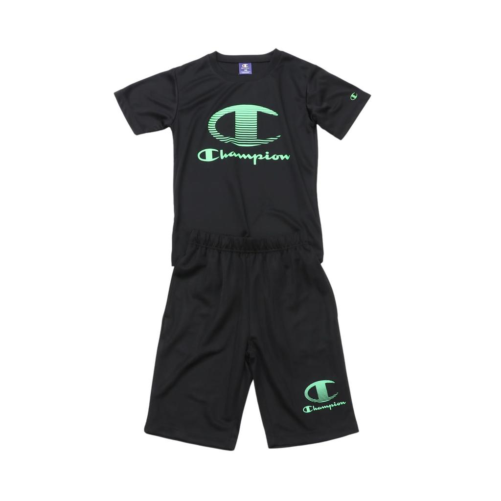 Champion Short Sleeve Crew Neck Tracksuit Set with Script Logo Embroidery and Rubber Basic Sport and Size 130 Kids' (2-Piece Set) Quick-Drying Print,