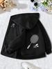 Kinder Kapuzenjacke mit Reißverschluss Badminton Schläger Federball Grafik Langarm Freizeit Sport Hoodie Oberbekleidung Für Jungen Mädchen