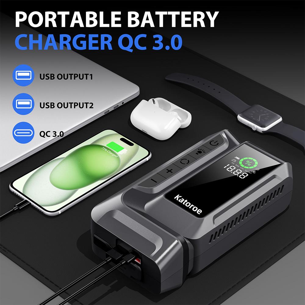 600A Car Jump Starter Wireless Lithium Inflatable Pump All-in-one Machine for Petrol and Diesel 12V Portable Battery Charger