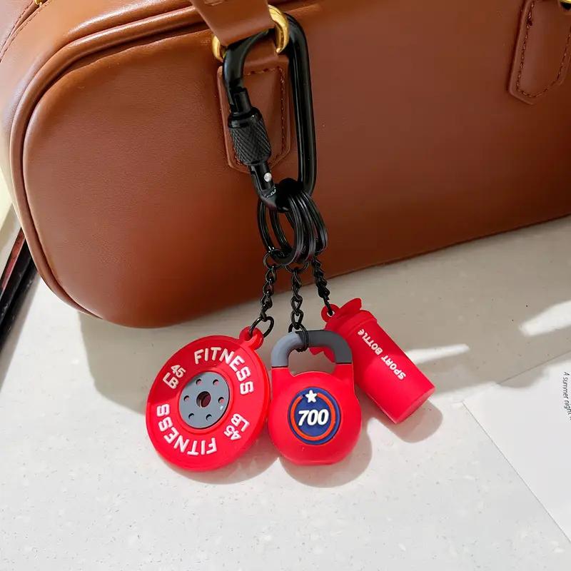 Bag Charm Detachable Barbell Plates Water Cups Simulation Dumbbells  Creative Dopamine Fitness Series Pendant