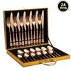 Stainless Steel 24-Piece Cutlery Set for 6 – Includes Knife, Fork, Spoon – Gift Boxed