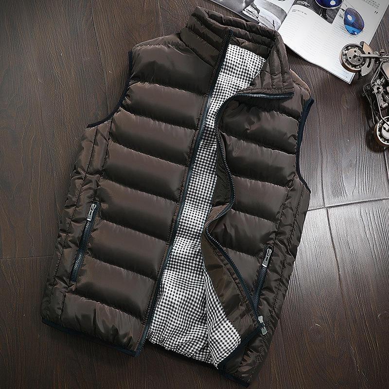Herbst und Winter Neue Mode Einfarbige Weste Herren Große Größe Ärmellose Jacke Herrenweste Locker Lässig Sportmantel Große Größe
