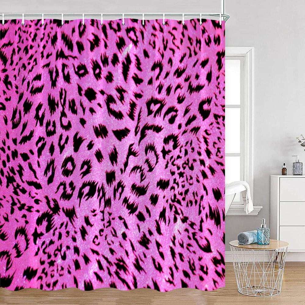Leopard Pattern Shower Curtain Panther Wild Animals Modern Fashion Bathroom Decorations Ployester Bathtub Curtain with Hooks
