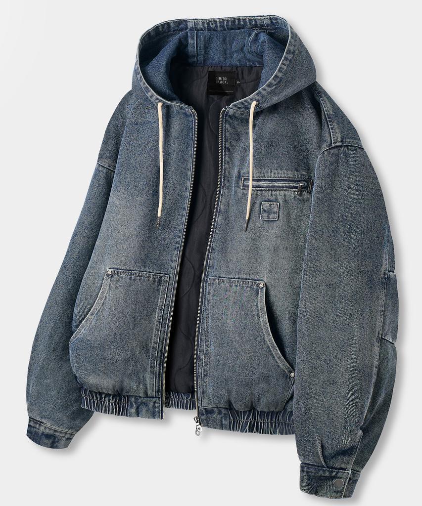 Dimitri Black 2Way Detroit Padded Jacket_Denim Dust Indigo