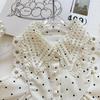 Girls' Polka Dot Flower Collar Doll Top & Shorts Set - Summer 2026 Trendy Two-Piece