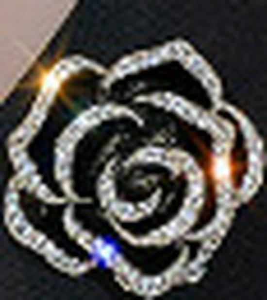 Elegant Black Rose and Camellia Red Brooch for Women's Clothing and Suits