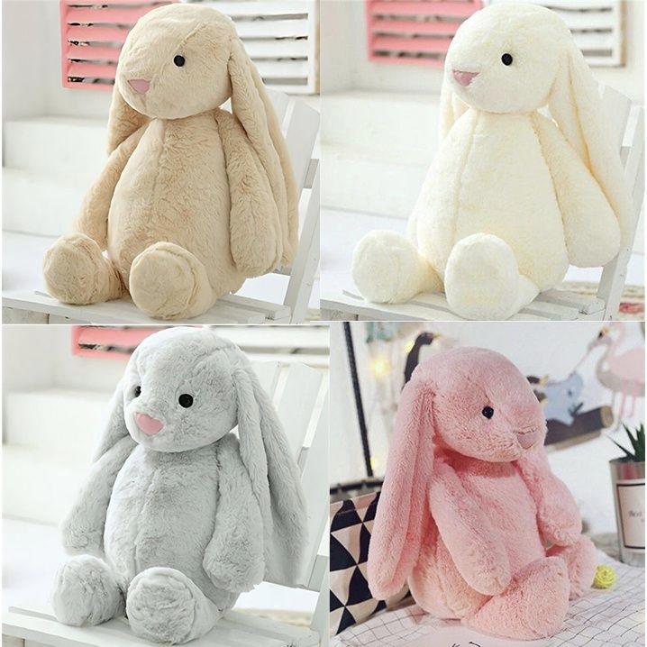 Adorable Bonnie Rabbit Plush Toy, Cute Bunny Stuffed Doll, Soft Hugging Pillow, Children Kids Birthday Gift Wedding Party Present