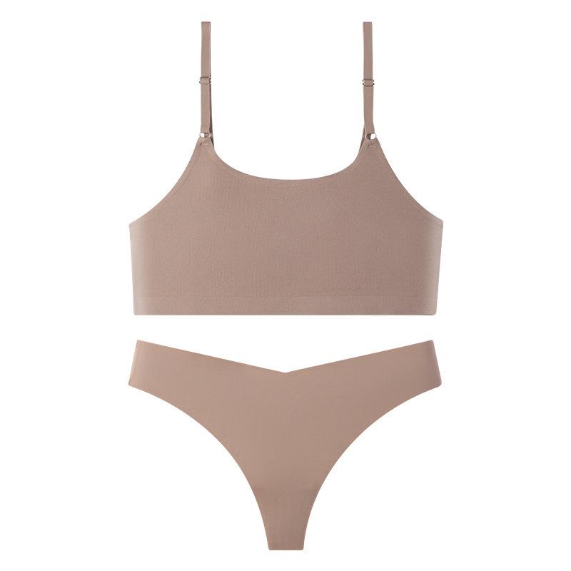 Cross-Border Wire-Free Women's Camisole Set - Breathable Minimizing Seamless Bra