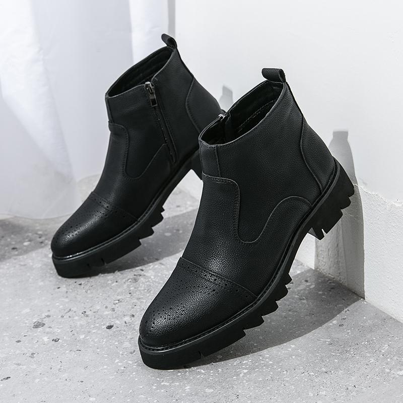 

Модный Роскошный Бренд Мужские Повседневные Ботинки Челси Мужские Слипоны Черного Однотонного Цвета Уличные Ботинки Мужские Удобные Мотоциклетные Ботильоны 38