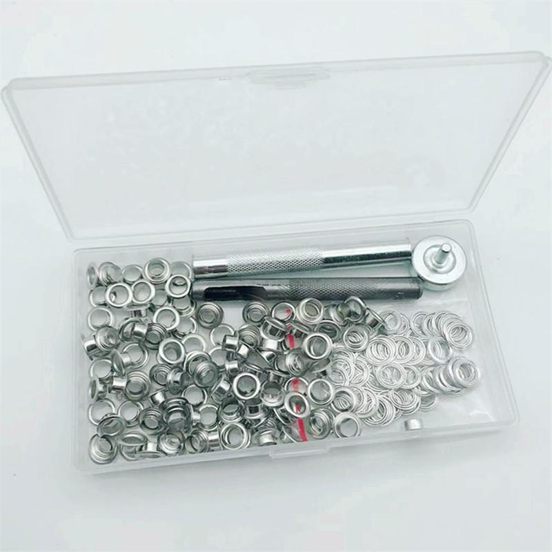 100 Sets 6mm Eyelets with Installation Tools for Shoes and Crafts