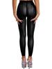 Women Sheer Pantyhose Zipper Crotch Design Stretchy See Through Tights Solid Color Elastic Waistband Leggings