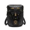 Womens Mini Crossbody Bag With Skull Motif Snake Print PU Leather Studs Magnetic Phone Pocket