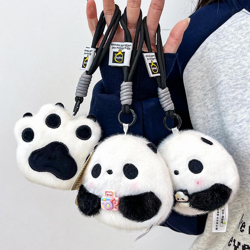 Cute Panda Plush Toy Keychain - Multi-Style Backpack Accessory and Gift