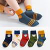 5 Paare/los Nette Baby Mädchen Socken Herbst Regenbogen Streifen Baumwolle Kinder socken Infant Kleinkind Socken Kinder Strumpf