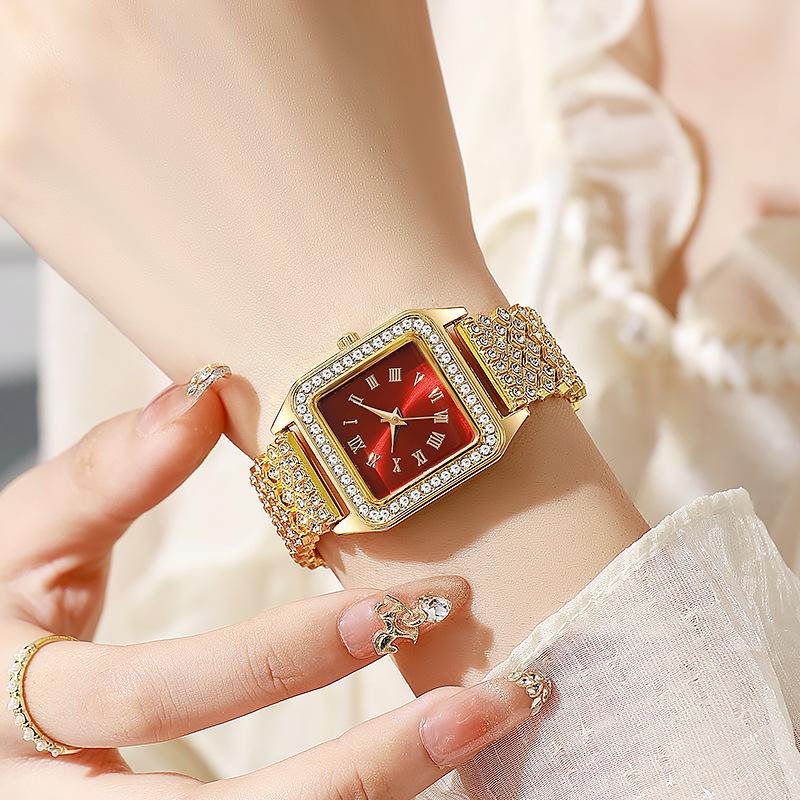Nieuwe Mode Dames Armband Vierkante Horloges Dames Quartz Polshorloge Voor Valentijnsdag Verjaardagscadeaus