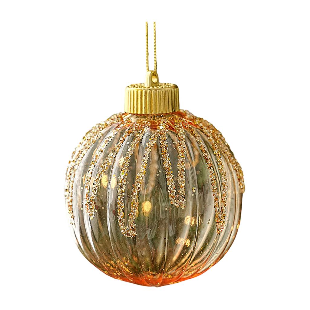 Christmas Glitter Sequin Clear Plastic Radish Ball Ornament Hanging Decor for Holiday Party Decorations