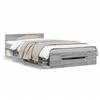 VidaXL Cadre de lit et tiroir sonoma gris 90x200 cm bois d'ingénierie, lit, lit de rangement, cadre de lit simple, lit 3280802