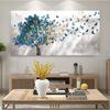 Soyut Mavi Ağaçlar ve Kelebek Tuval Boyama Posteri ve Baskılar İskandinav Resimleri için Oturma Odası Ev Duvar Sanatı Dekoratif