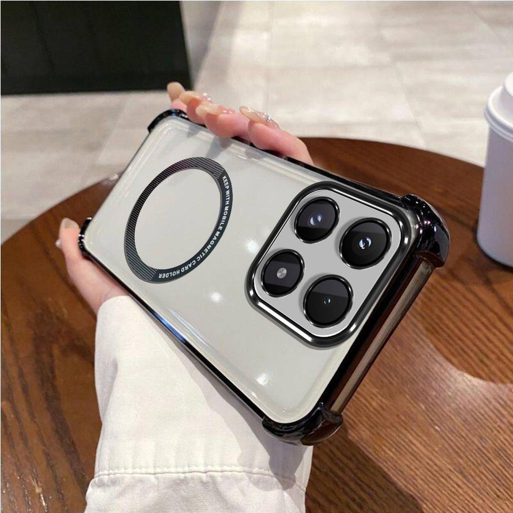 Case for Xiaomi 17 Clear Magnetic Casing Electroplated Lens Frame Phone Cover