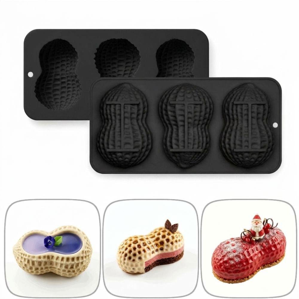 3-Cell Peanut Mousse Cake Mold Peanut Shaped Baking Mold New Chocolate Mold Baking Tools