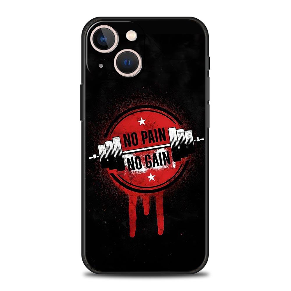 Gym Fitness Bodybuilding Phone Case For iPhone 17 16 15 Pro Max 11 12 13 14 7 8 Plus SE 2020 X XR XS Cover Soft Black